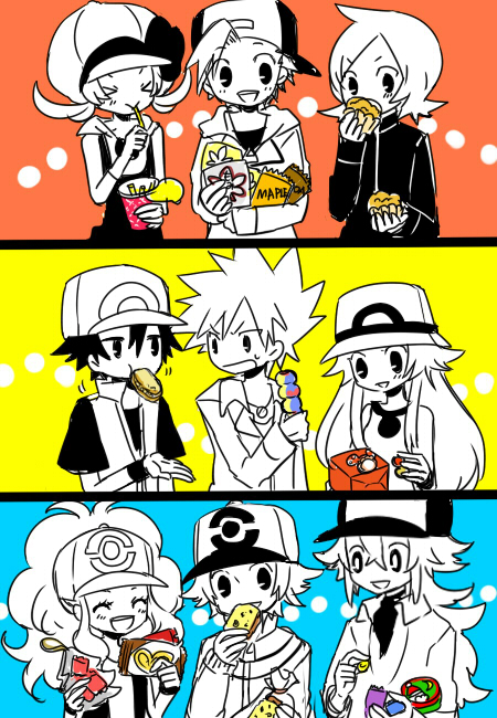 00s, 3girls, 6+boys, blue_oak, ethan_(pokemon), green_(pokemon), hilbert_(pokemon), hilda_(pokemon)