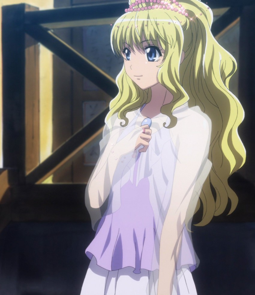 1boy, blonde_hair, blue_eyes, crossdressing, crossdressing_(mtf), highres, hyoudou_aoi, jewelry