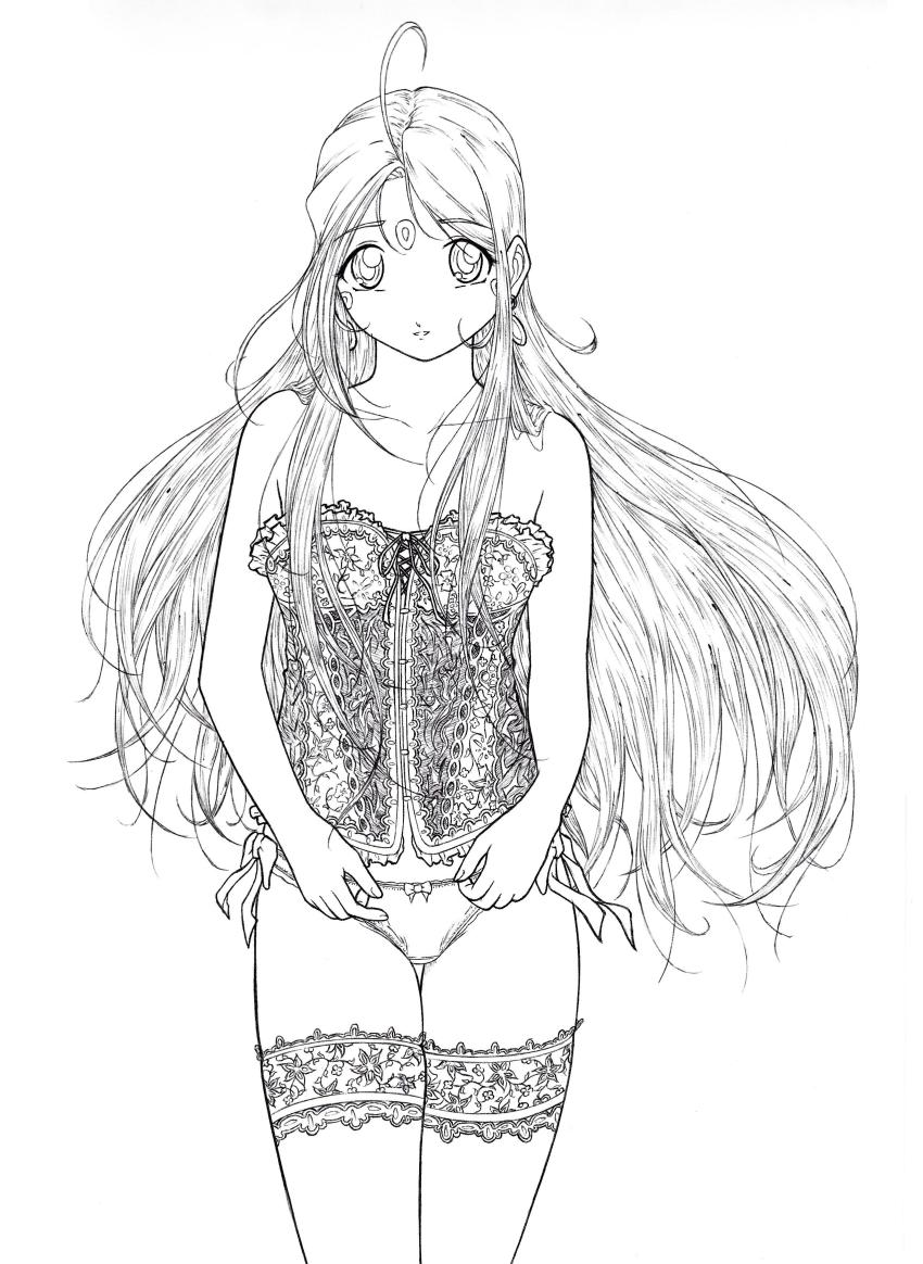 aa_megami-sama, absurdres, corsett, dannpaina_(artist), highres, lace, lingerie, loli