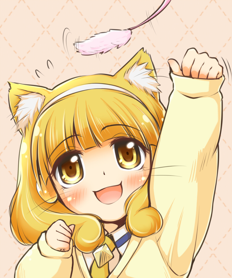 10s, 1girl, animal_ears, arakawa_tarou, blonde_hair, blush, cat_ears, female_focus