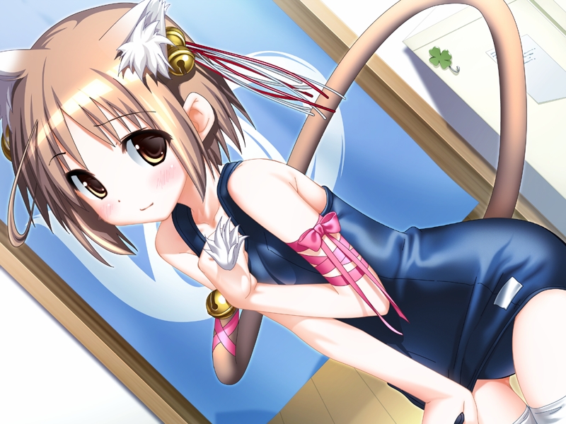 00s, 1girl, animal_ears, bell, cat_ears, cat_tail, female_focus, hiide