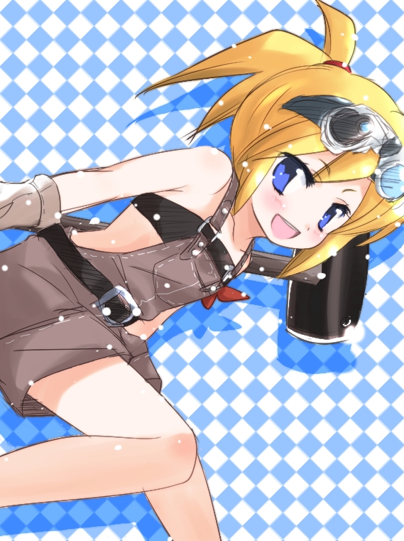 1girl, atlus, bad_id, bad_pixiv_id, bandeau, bernd_workshop, blonde_hair, blue_eyes