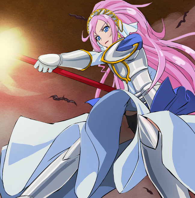 1girl, armor, armored_dress, bat_(animal), black_panties, blue_eyes, dokidoki!_precure, dress