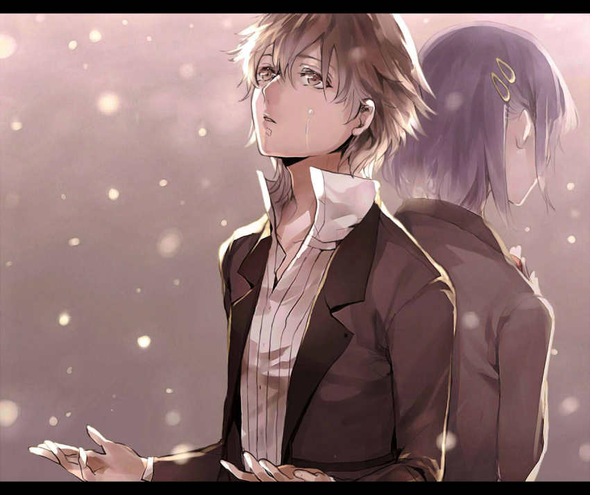 00s, 1boy, 1girl, atlus, ayatoki-1, back-to-back, bad_id, bad_pixiv_id