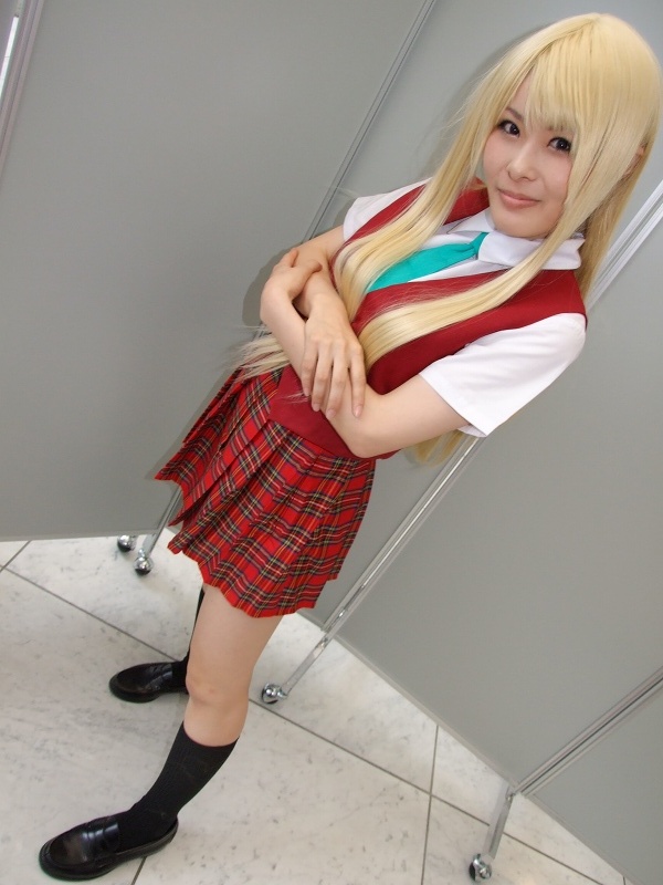 blonde_hair, cosplay, kneehighs, mahou_sensei_negima!, mio_(cosplayer), photo_(medium), school_uniform, serafuku