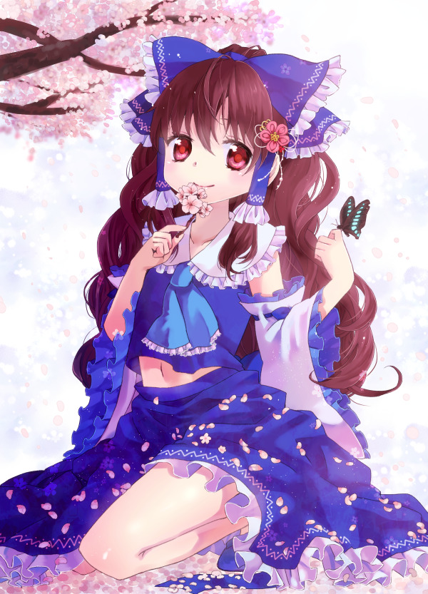 1girl, alternate_color, ascot, bad_id, bad_pixiv_id, bow, brown_hair, bug