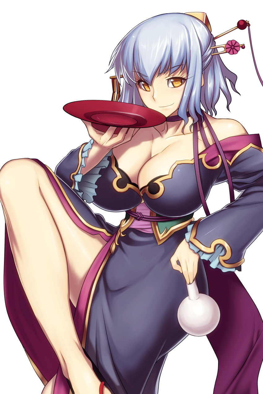 1girl, absurdres, bare_shoulders, breasts, cleavage, corset, cup, female_focus
