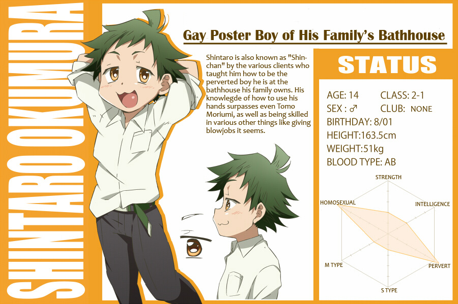 1boy, :3, character_profile, child, green_hair, kiriya_gymno, male_focus, okumura_shintarou