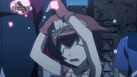 00s, 1girl, 2boys, amano_madoka, animated, animated_gif, anime_screenshot, beyblade