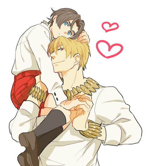 2boys, blonde_hair, blue_eyes, brown_hair, child, fate/zero, fate_(series), gilgamesh_(fate)