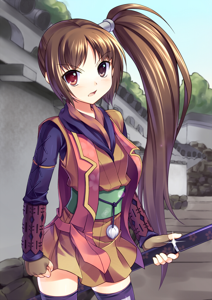 1girl, brown_eyes, brown_hair, bucchake_(asami), capcom, female_focus, fingerless_gloves, gloves