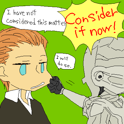 2boys, android, blue_eyes, brown_hair, cheek_pinching, english_text, kurosuke_(nora), lowres