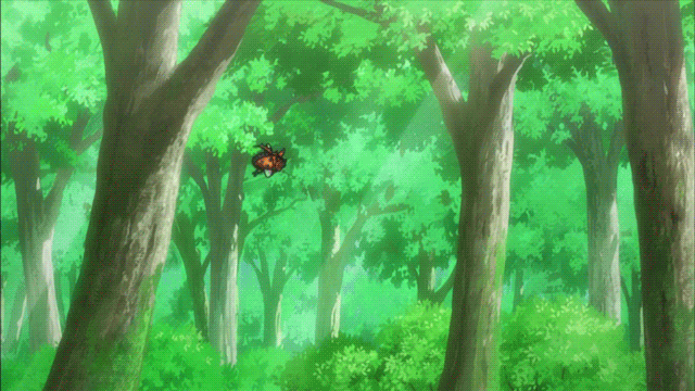 1girl, animated, animated_gif, anime_screenshot, blue_eyes, blue_hair, bug, collision