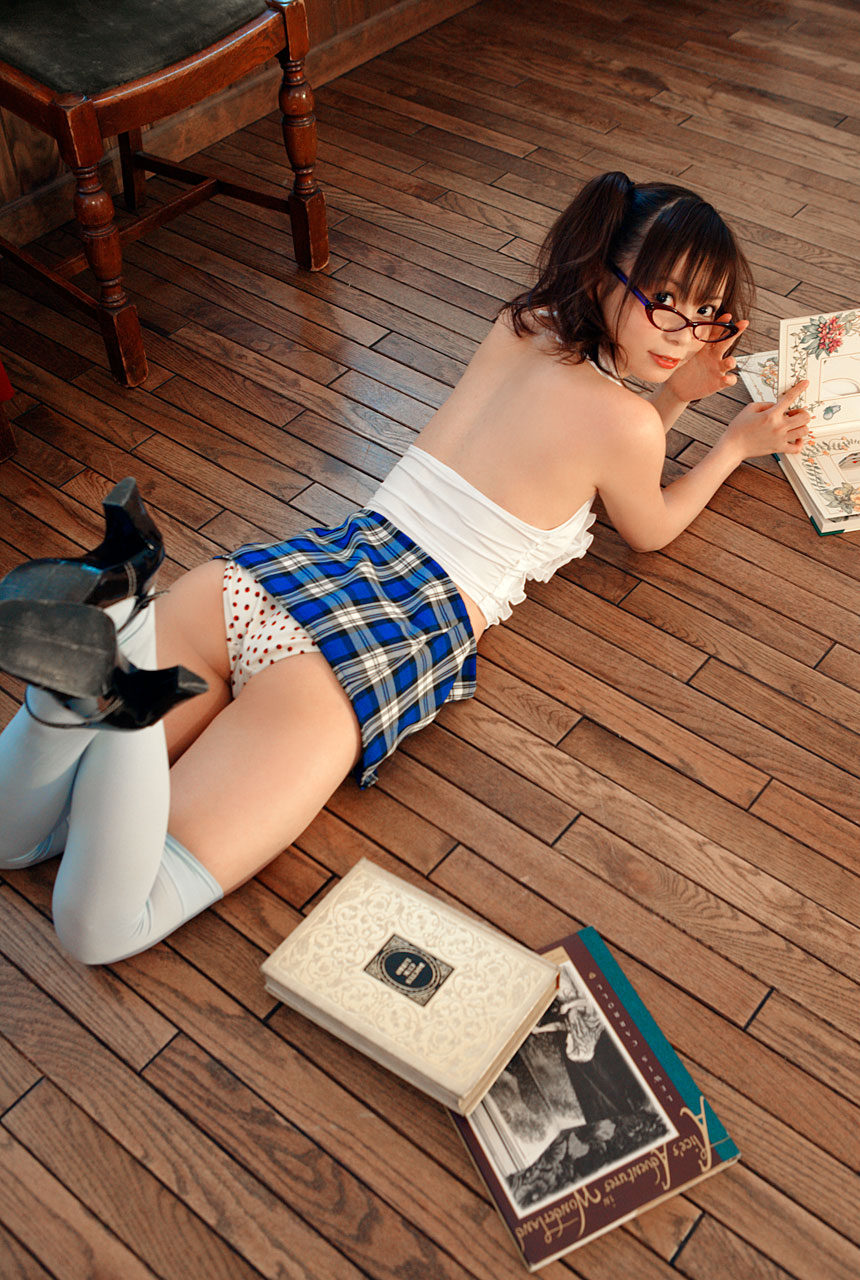 1girl, ass, book, female_focus, glasses, high_heels, highres, lying