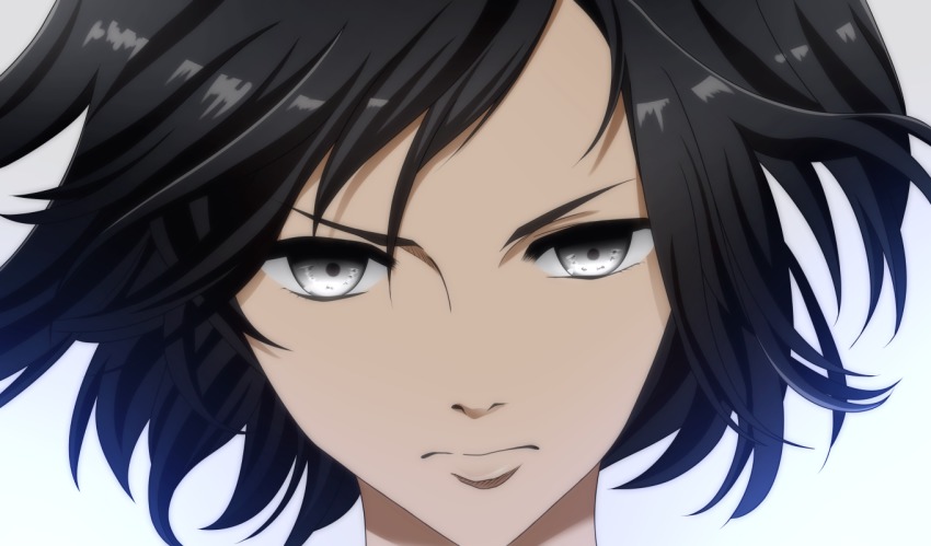 1girl, bad_id, bad_pixiv_id, black_eyes, black_hair, female_focus, kagami_(saegds), mikasa_ackerman, portrait, saeko_gds, shingeki_no_kyojin, short_hair, solo