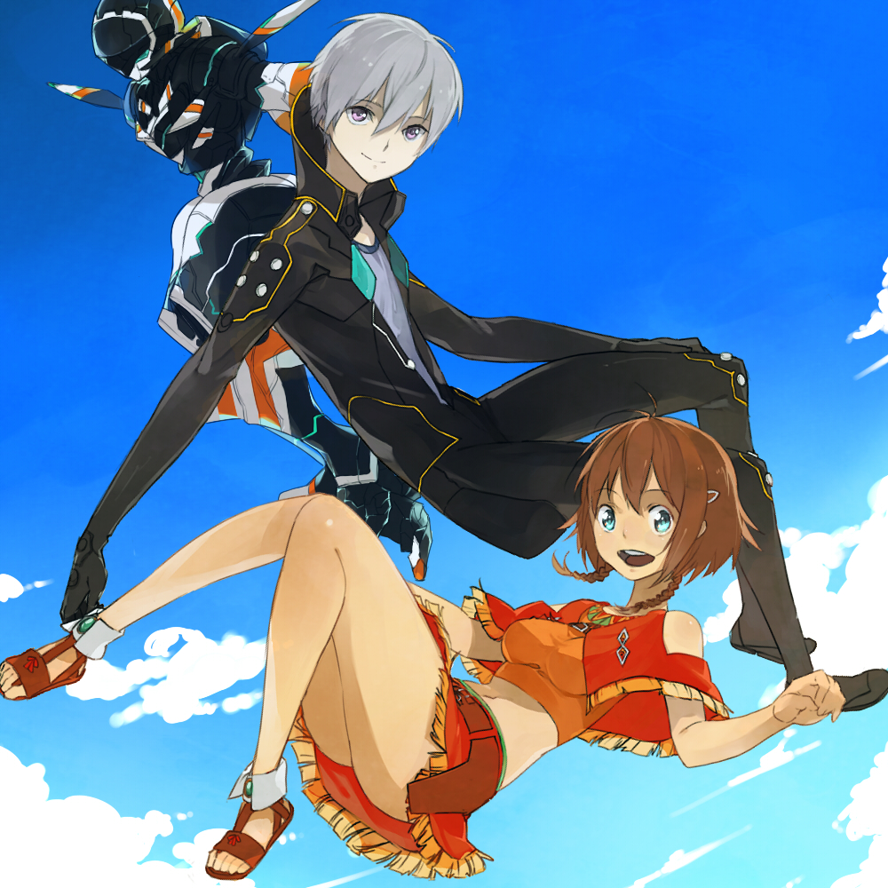 10s, 1boy, 1girl, amy_(suisei_no_gargantia), bad_id, bad_pixiv_id, bird, blue_eyes