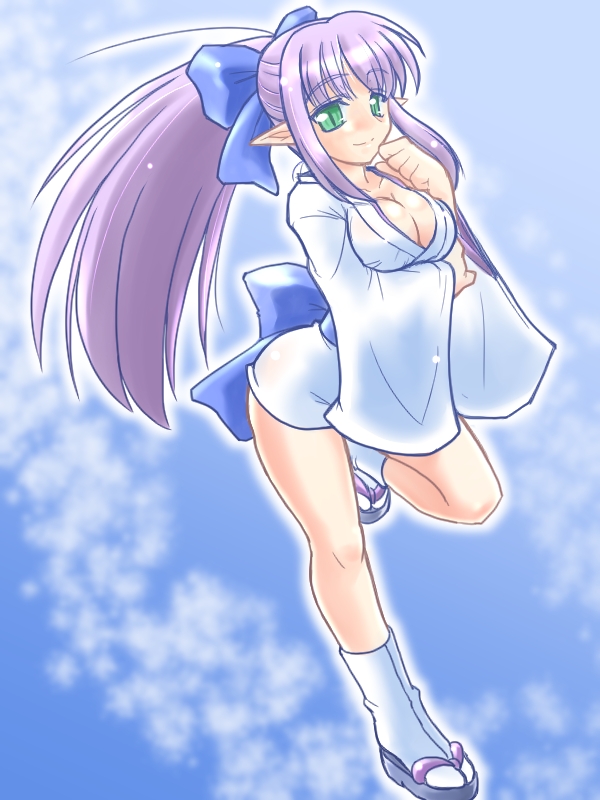 1girl, alternate_breast_size, bad_id, bad_pixiv_id, bow, breast_hold, breasts, cleavage