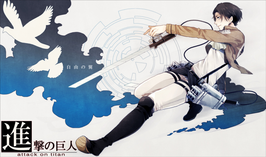 1boy, bad_id, bad_pixiv_id, belt, bird, black_eyes, black_hair, boots