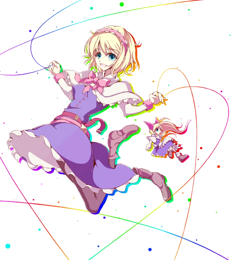 1girl, alice_margatroid, bad_id, bad_pixiv_id, black_pantyhose, blonde_hair, blue_eyes, boots