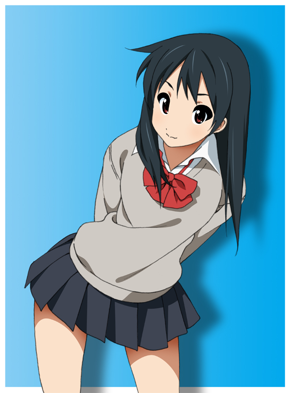1girl, akane_(fukuoka_katsumi), black_hair, brown_eyes, female_focus, fukuoka_katsumi, leaning_forward, long_hair
