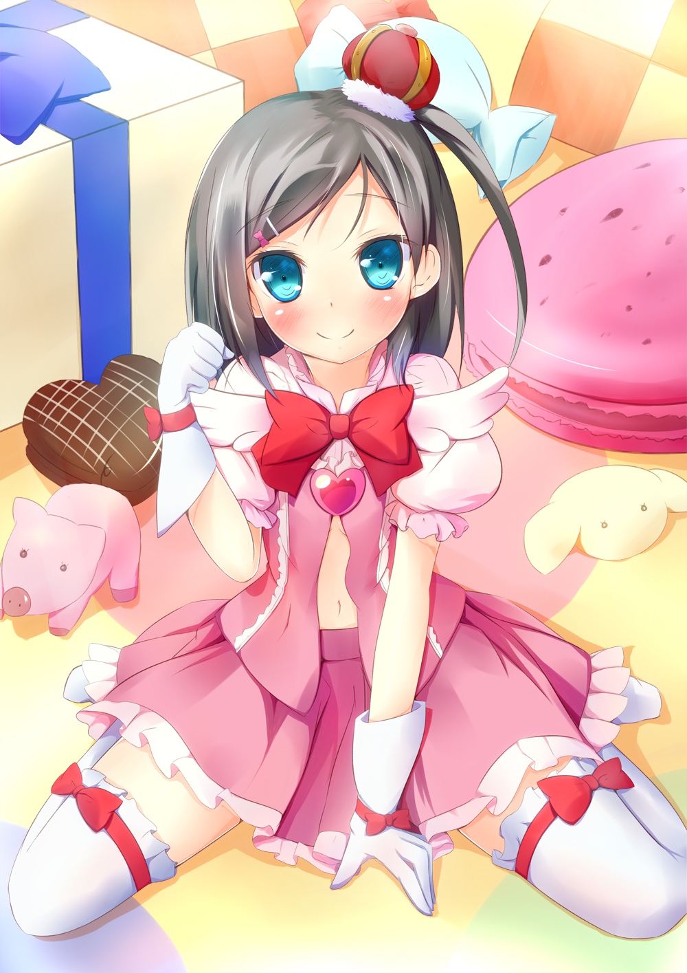 10s, 1girl, angel_wings, animal, bad_id, bad_pixiv_id, black_hair, blue_eyes