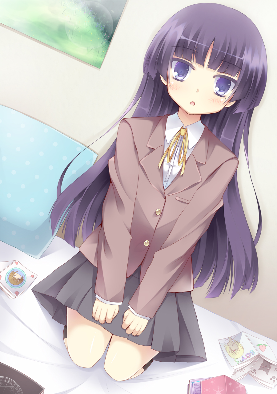 1girl, bad_id, bad_pixiv_id, black_hair, gokou_ruri, highres, long_hair, mole