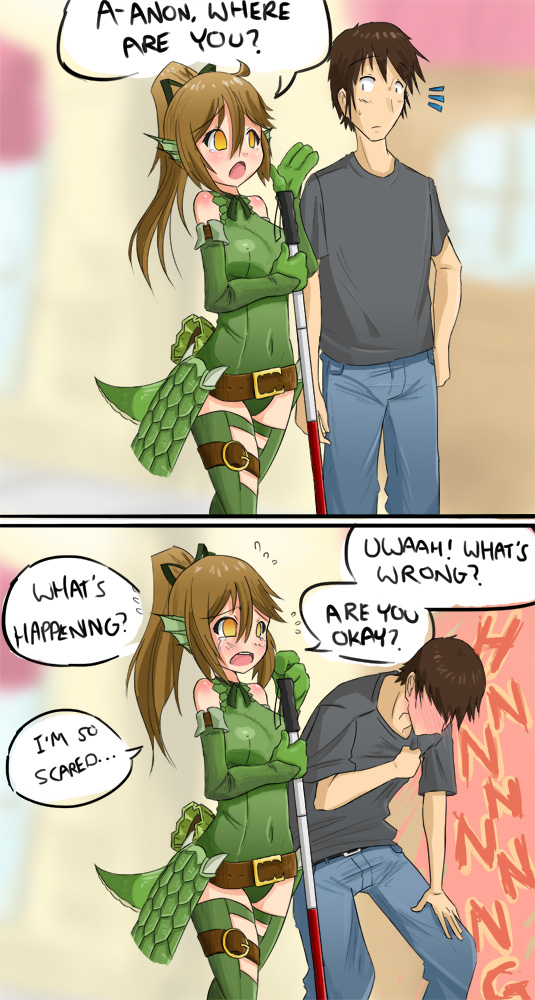 10s, 1girl, animal_ears, belt, black_shirt, blind, bow, brown_hair