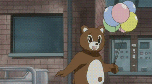 animal_costume, animated, animated_gif, balloon, bear_costume, koi_kaze, looping_animation, lowres