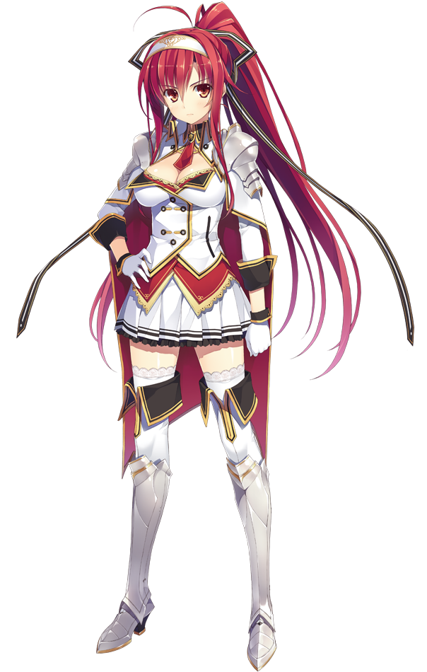 1girl, ahoge, armor, armored_dress, boots, breasts, cape, cleavage