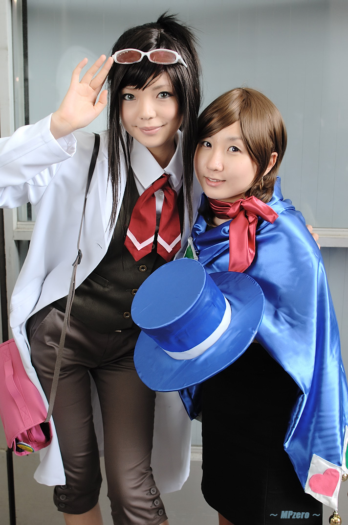 2girls, ace_attorney, apollo_justice_ace_attorney, black_hair, blue_eyes, brown_eyes, brown_hair, capcom