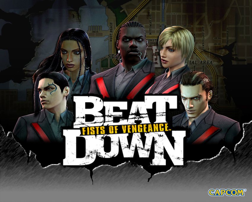 2girls, 3boys, aaron, beat_down_fists_of_vengeance, capcom, everyone, gina, jason_g