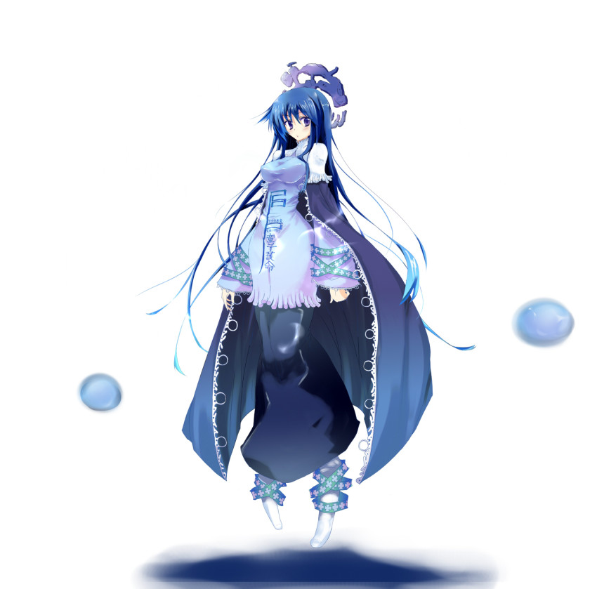 1990s_(style), 1girl, ajikan_(azican), bad_id, bad_pixiv_id, blue_hair, breasts, cape