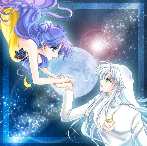 1990s_(style), 1boy, 1girl, artemis_(sailor_moon), artemis_(sailor_moon)_(human), bishoujo_senshi_sailor_moon, bishoujo_senshi_sailor_moon_stars, bishounen