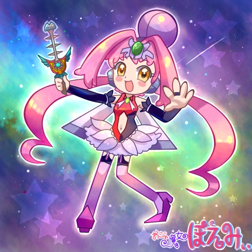 1girl, araragi_natsuki, blush_stickers, bridal_gauntlets, chibi, clothing_cutout, female_focus, forehead_jewel