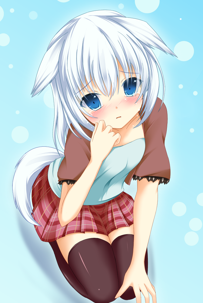 1girl, animal_ears, blue_eyes, blue_hair, blush, breasts, crying, female_focus