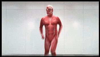 1boy, animated, animated_gif, colossal_titan, cosplay, dancing, giant, giant_monster