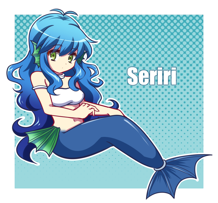 1girl, bad_id, bad_pixiv_id, blue_background, blue_hair, blue_theme, bra, choker