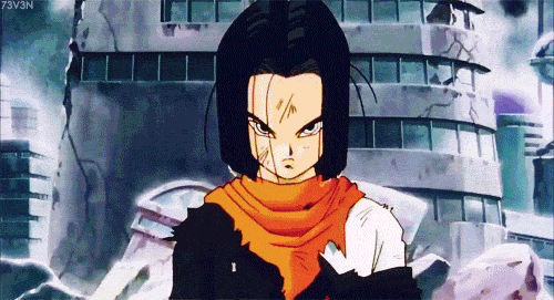 1girl, 2boys, action, android_17, android_18, animated, animated_gif, anime_screenshot, battle, brother_and_sister, dragon_ball, dragonball_z, lowres, multiple_boys, outdoors, shida_naotoshi, siblings, sky, son_gohan, son_gohan_(future), standing