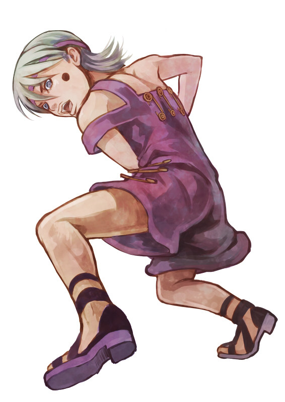 1boy, blue_eyes, chounorin, grey_hair, headband, jojo_no_kimyou_na_bouken, male_focus, oyanagi_ken