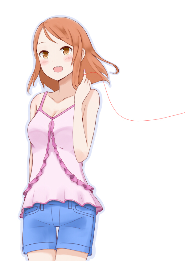 10s, 1girl, blush, breasts, cleavage, collarbone, female_focus, hibiki_(pixiv231666)