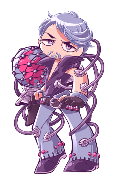 1boy, beard, blue_hair, facial_hair, jojo_no_kimyou_na_bouken, male_focus, mandom_(stand), ringo_roadagain, sizma, solo, tentacles