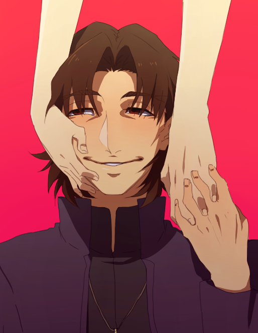 1boy, aoimio, brown_eyes, brown_hair, fate/stay_night, fate_(series), kotomine_kirei, male_focus