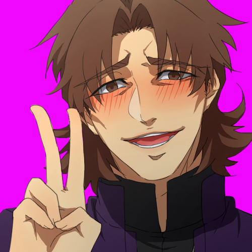 1boy, ahegao, aoimio, blush, brown_eyes, brown_hair, cheekbones, fate/stay_night