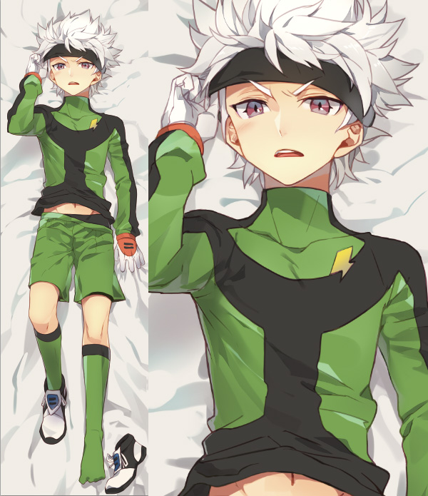 10s, 2boys, bad_id, bad_pixiv_id, dakimakura_(medium), gloves, goalkeeper, headband