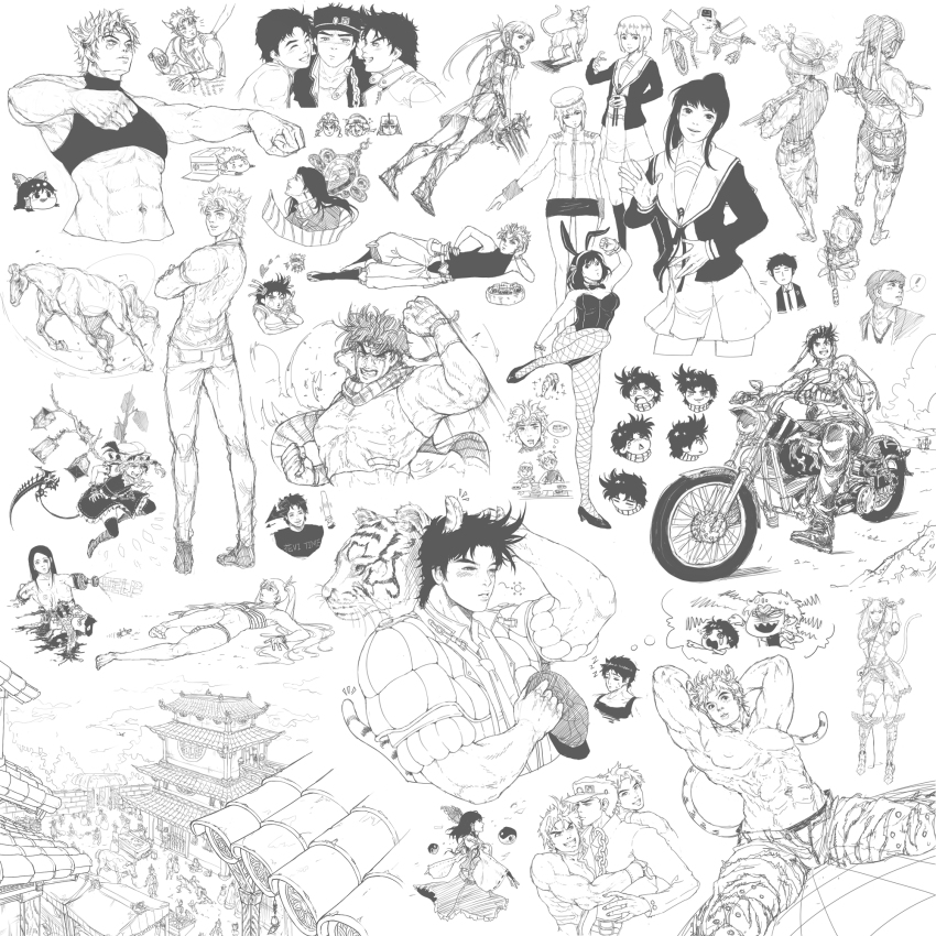 6+boys, 6+girls, alice_(superjail), architecture, bad_id, bad_pixiv_id, bteele, newsboy_cap