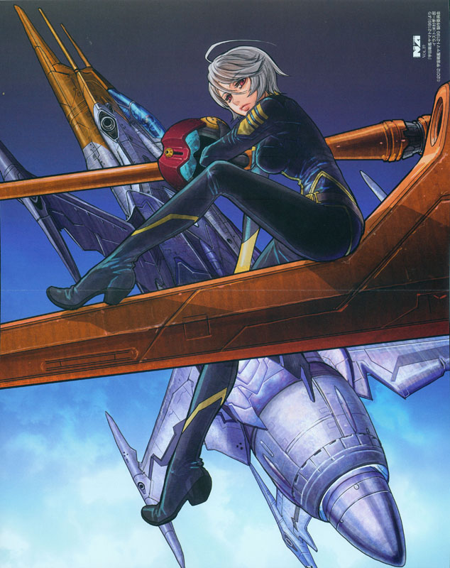 10s, 1girl, ahoge, bodysuit, cosmo_zero, crease, female_focus, helmet