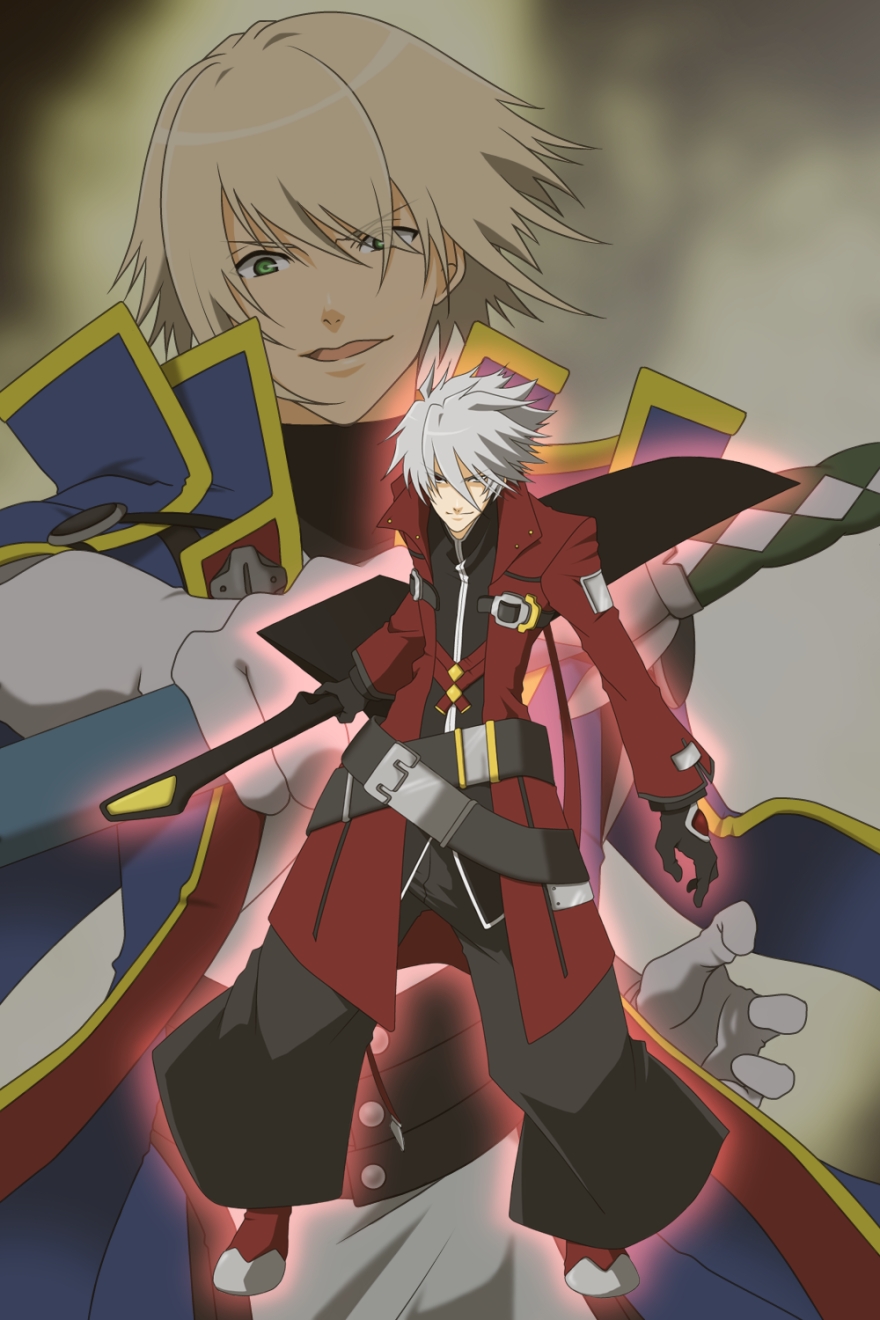2boys, arc_system_works, bad_id, bad_pixiv_id, belt, black_pants, blazblue, blazblue:_calamity_trigger