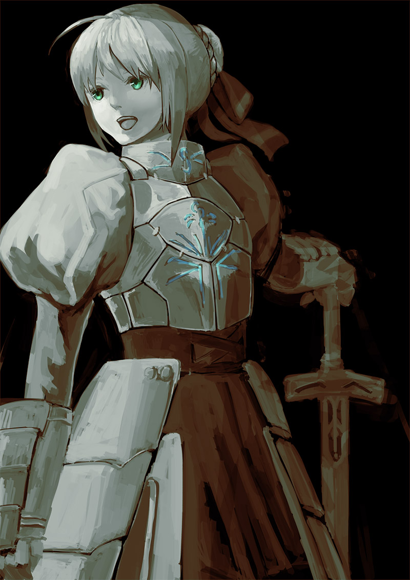 1girl, ahoge, armor, armored_dress, artoria_pendragon_(fate), bad_id, bad_pixiv_id, dress