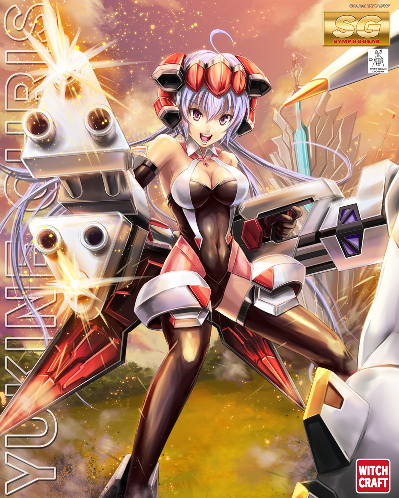 2girls, armor, bandai, bodysuit, breasts, cleavage, cover, covered_navel