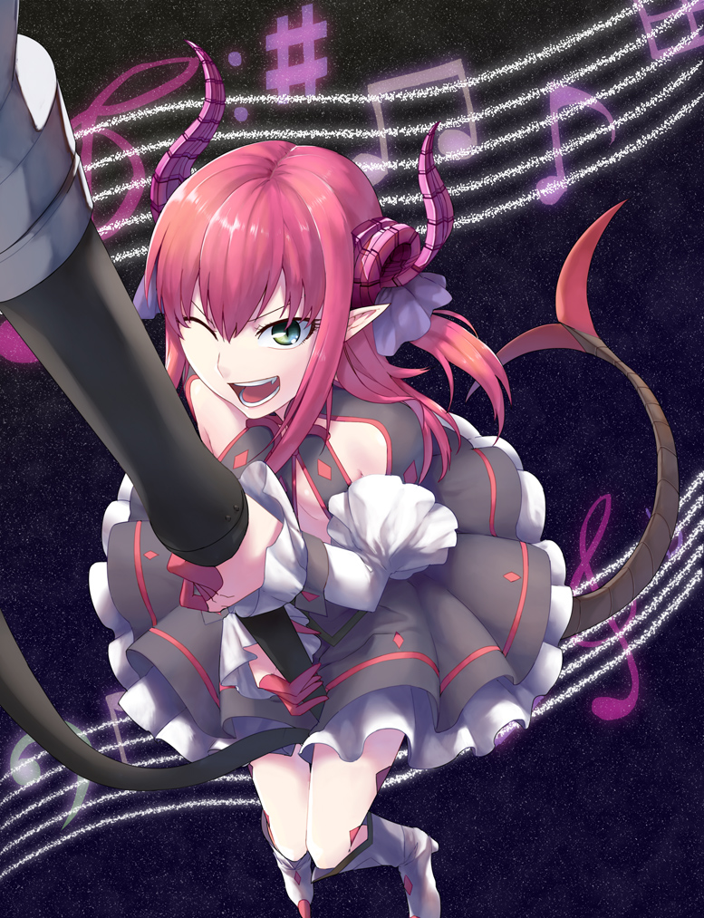 10s, 1girl, blue_eyes, claws, detached_sleeves, dress, elizabeth_bathory_(fate), elizabeth_bathory_(fate/extra)